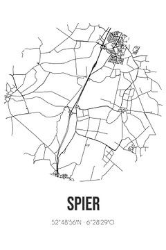 Spier (Drenthe) | Map | Black and white