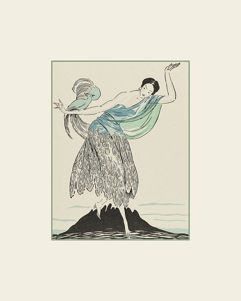 Exotisch - Historischer Modedruck | Art Deco Modedruck | historische Werbung von NOONY