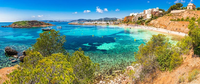 Vue panoramique de la plage de la baie de Puerto Portals Nous par Alex Winter