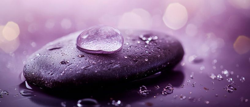 Drops of water on smooth stone by Poster Art Shop