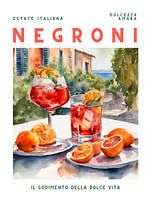 Affiche Negroni, aquarelle