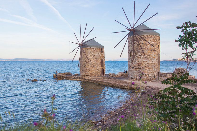 Old windmills on Chios, Greece by Bianca Kramer