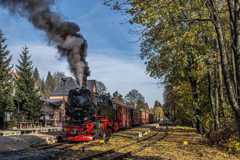 Harzer Schmalspurbahn 99-234, Departure Drei Annen Hohne by Marcel Timmer