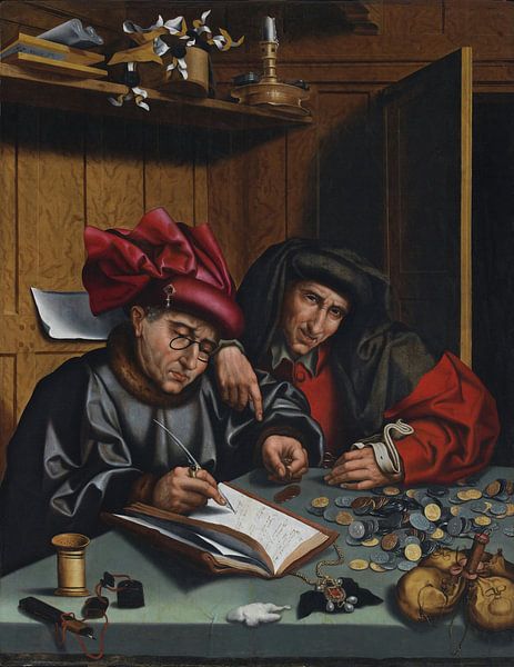 Marinus van Reymerswaele, Les changeurs de monnaie - ca 1548 par Atelier Liesjes