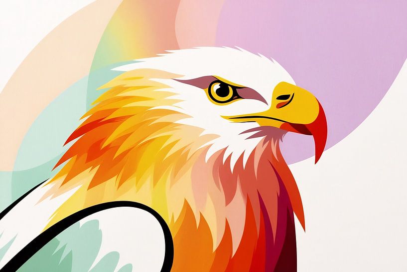 Colourful modern eagle illustration by Art & Soul Creations