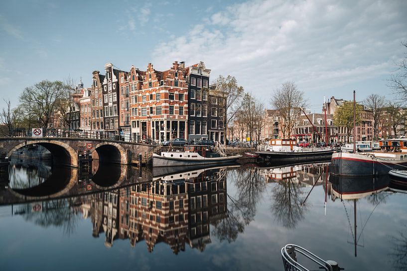 Canal and old houses in Jordaan, Amsterdam, the Netherlands. by Lorena Cirstea
