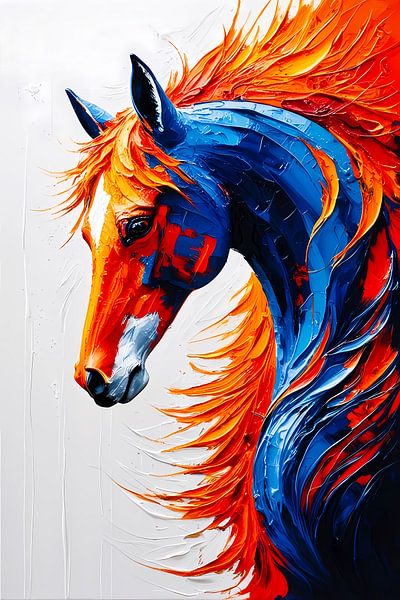 Abstrakte bunte Pferdemalerei von Art & Soul Creations