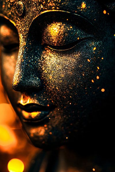 Bouddha d'or en gros plan par Art & Soul Creations
