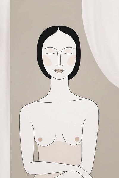 Portrait minimaliste d'une femme par Art & Soul Creations