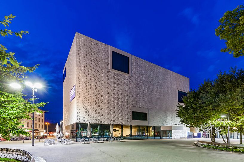 Vorarlberg museum in Bregenz in the evening by Werner Dieterich