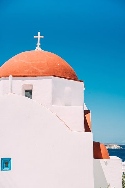 White Church Orange Dome by Patrycja Polechonska