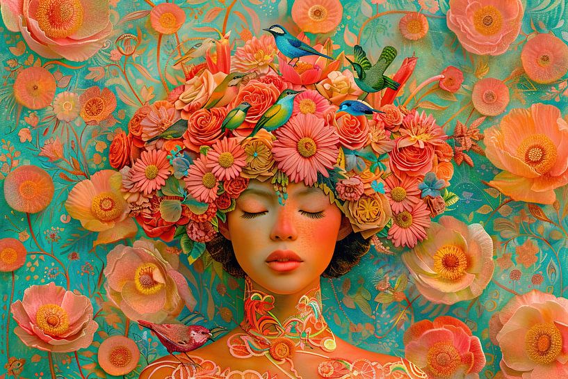 Flower Woman | Eternal Spring's Beauty by Abstract Painting