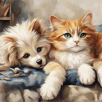 Dog and Cat Best Friends