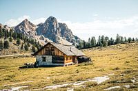 Mountain hut in the Fanes-Sennes-Braies Natural Park in the Dolomites (Italy)