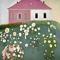 The pink white house