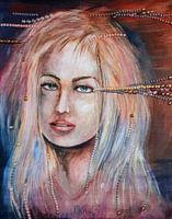 Dame avec des pierres de verre en mosaïque