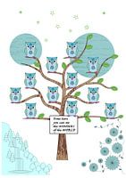 Owls Stars Flowers & Mountain