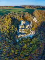 Vue aérienne des ruines de Reußenstein Neidlingen Panorama d'automne