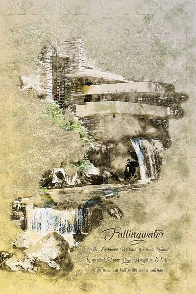 Fallingwater, Frank Lloyd Wright, portrait by Theodor Decker