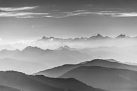 Mountains in black and white