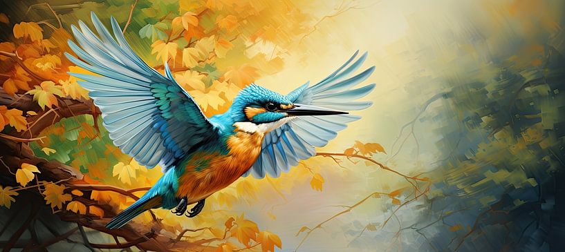 Peinture du martin-pêcheur par Peintures accrocheuses