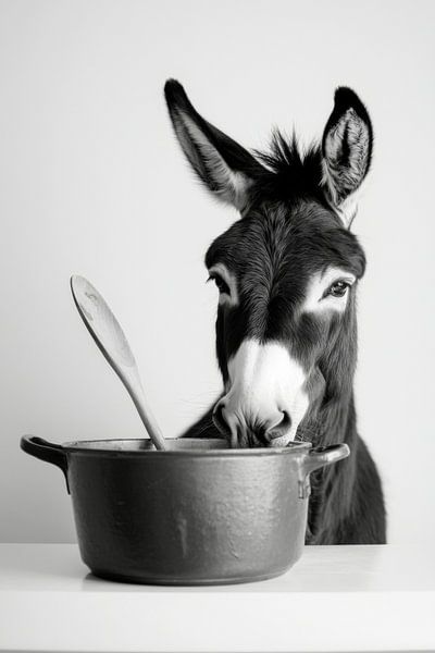 L'âne dans la cuisine par Poster Art Shop