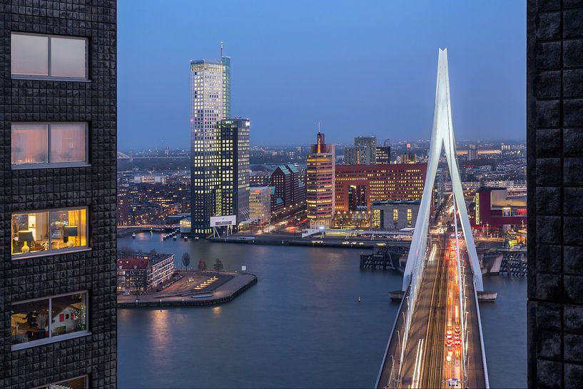 Erasmusbrücke von Zalmhaven aus von Prachtig Rotterdam