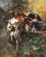 ANTON BRAITH, Kühe auf der Waldwiese, um 1889