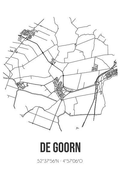 De Goorn (Noord-Holland) | Map | Black and White by Prints of Place