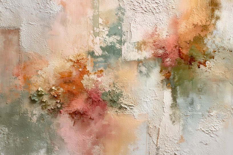 Orange-Pink Abstrakt – Sanftes, organisches Gemälde von Joriali Abstrakte Kunst