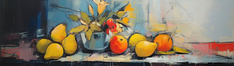 Stilleven Expressionisme 14979 van Abstract Schilderij