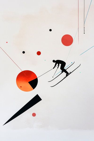 Skieur dans l'art abstrait par Poster Art Shop
