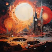 Fond abstrait surréaliste de couleurs et de formes bizarres