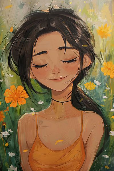 colourful painterly portrait of woman by Egon Zitter