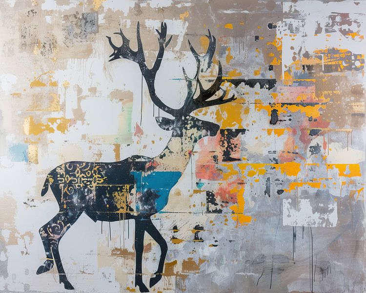 Malerei Abstrakte Hirsche von Kunst Laune