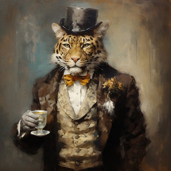 Klassisches Porträt | Edles Leopardenporträt von Wunderbare Kunst