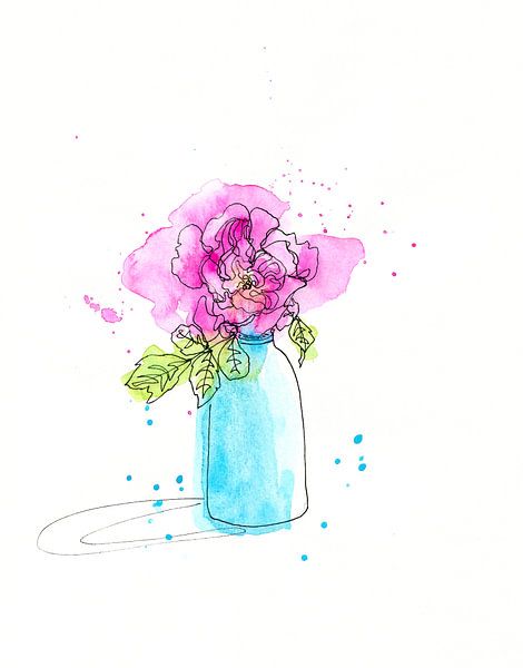 Pink rose still life by Karen Kaspar