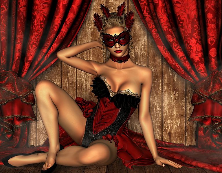 illustration women's cabaret by Egon Zitter