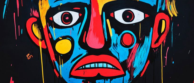 Bunte Gesichtsmaske – Ausdrucksstark von Poster Art Shop