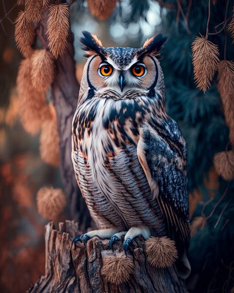 Eine Eule im Naturschutzgebiet. von AVC Art Studio