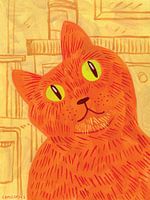 Farbenfrohes Katzen-Porträt - Wow, es gibt Thunfisch! | Camila Torre Notar, Argentinien