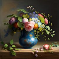 Vase mit exotischen Blumen - klassisch romantisch II