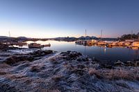 Beautiful morning light at small lake in Ringstad