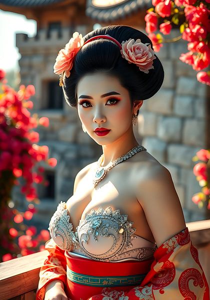 Japanische moderne Geisha Frau von Egon Zitter