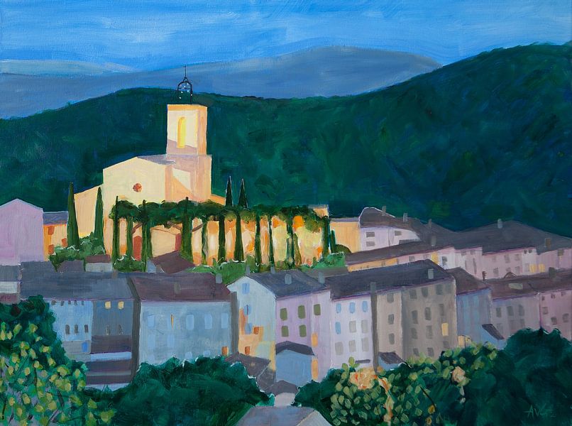 Flayosc bei Nacht von Antonie van Gelder Beeldend kunstenaar