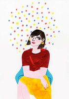 Polka-dot Girl Sitting in a Chair