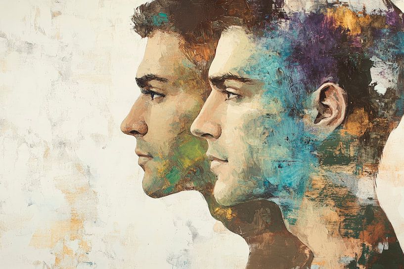 Deux profils en couleurs et en textures par Poster Art Shop