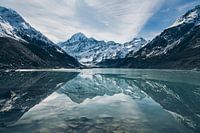 Der Mount Cook spiegelt sich im Hooker Lake, Neuseeland