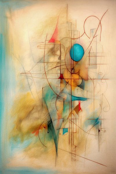 Abstract, pastel, vormen en lijnen van Joriali Abstract