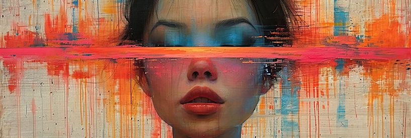 Abstraktes Frauenporträt von Kunst Laune